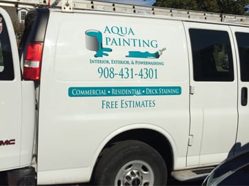 Aqua Painting company van; NJ house painter for all your interior and exterior house painting needs