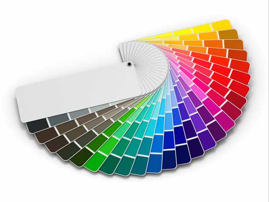 Photo of a collection of Pantone paint strips